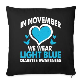 In November we wear light blue - Sofa pillowcase 17,3'' x 17,3'' (45 x 45 cm) - black - Front