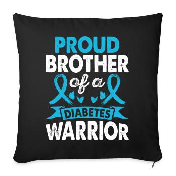 Brother Of Diabetes Warrior Awareness Month Blue - Sofa pillowcase 17,3'' x 17,3'' (45 x 45 cm) - black - Front