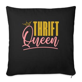 Thrift Shopping Thrift Queen Second Hand Thrifter - Sofakissenbezug 45 x 45 cm - Schwarz - Vorne
