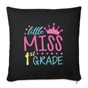 Bonjour 1ère année de rentrée scolaire Premier jour - Housse de coussin décorative 45 x 45 cm - noir - Devant