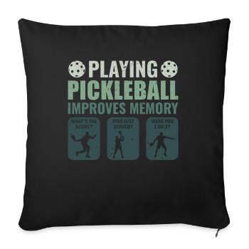 Pickleball Play Improves Memory Dink Player - Sofa pillowcase 17,3'' x 17,3'' (45 x 45 cm) - black - Front