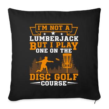 Let me play Discgolf - Sofa pillowcase 17,3'' x 17,3'' (45 x 45 cm) - black - Front