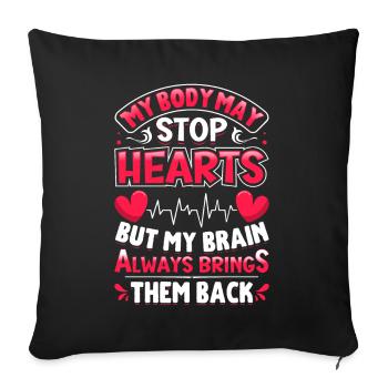 Conception d’infirmière auxiliaire - Housse de coussin décorative 45 x 45 cm - noir - Devant