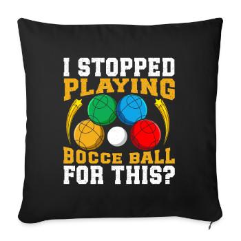 Jeu de pétanque amusant - Housse de coussin décorative 45 x 45 cm - noir - Devant