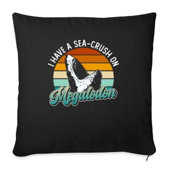 J’ai le béguin pour le mégalodon - requin mégalodon - Housse de coussin décorative 45 x 45 cm - noir - Devant