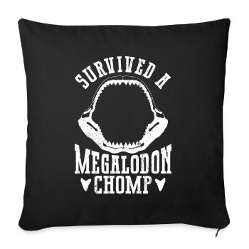 A survécu à une morsure de mégalodon - requin mégalodon - Housse de coussin décorative 45 x 45 cm - noir - Devant