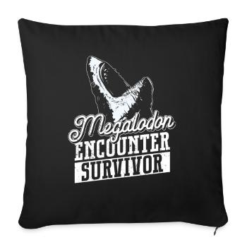 Megalodon Encounter Survivor - Megalodon Shark - Sofa pillowcase 17,3'' x 17,3'' (45 x 45 cm) - black - Front