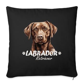 Chocolate Labrador Retriever Brown Labbi Dog - Sofa pillowcase 17,3'' x 17,3'' (45 x 45 cm) - black - Front
