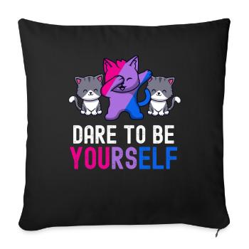 Osez être vous-même Mignon Bisexuel Bi Pride Mois - Housse de coussin décorative 45 x 45 cm - noir - Devant