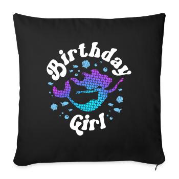 Mermaid Girl Costume Outfit Themed Mermaid - Sofa pillowcase 17,3'' x 17,3'' (45 x 45 cm) - black - Front