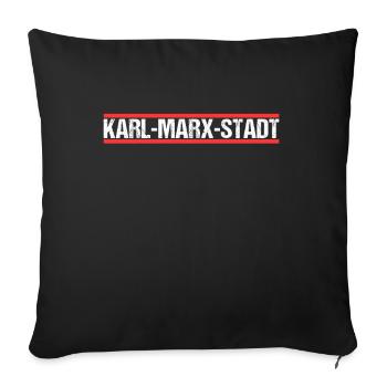 Karl Marx Städter Städterin Karl Marx Stadt - Sofakissenbezug 45 x 45 cm - Schwarz - Vorne