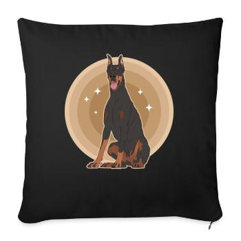 Doberman Dog Dog Owner Gift - Sofa pillowcase 17,3'' x 17,3'' (45 x 45 cm) - black - Front