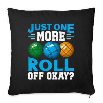 Jeu de pétanque amusant - Housse de coussin décorative 45 x 45 cm - noir - Devant