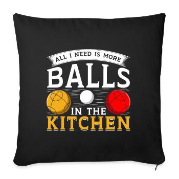 Funny Bocce Game - Sofa pillowcase 17,3'' x 17,3'' (45 x 45 cm) - black - Front
