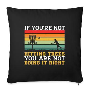 Disc Golfer hit Trees and Curse - Sofa pillowcase 17,3'' x 17,3'' (45 x 45 cm) - black - Front