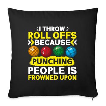 Funny Bocce Game - Sofa pillowcase 17,3'' x 17,3'' (45 x 45 cm) - black - Front