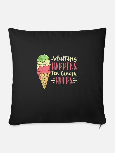 Eiscreme - Sofakissenbezug 45 x 45 cm - Schwarz