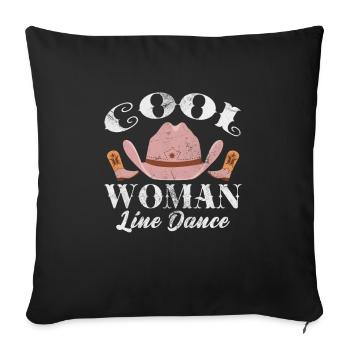 Linedance - Sofakissenbezug 45 x 45 cm - Schwarz - Vorne