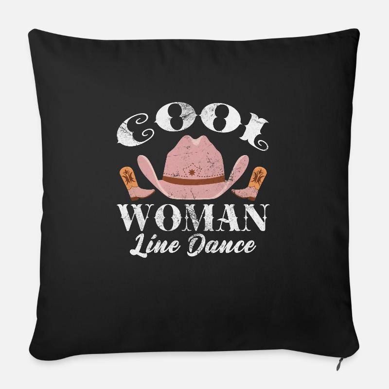 Linedance - Sofakissenbezug 45 x 45 cm - Schwarz