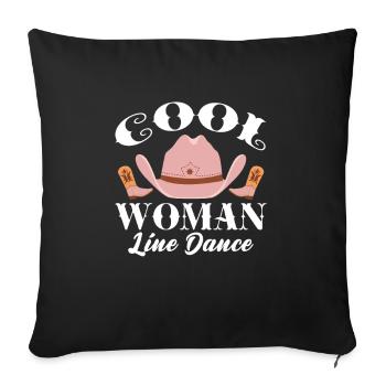 Linedance Country Line Dancer Linedancing Geschenk - Sofakissenbezug 45 x 45 cm - Schwarz - Vorne