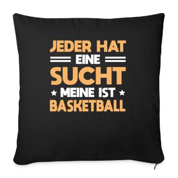 Sucht Basketball - Sofakissenbezug 45 x 45 cm - Schwarz - Vorne