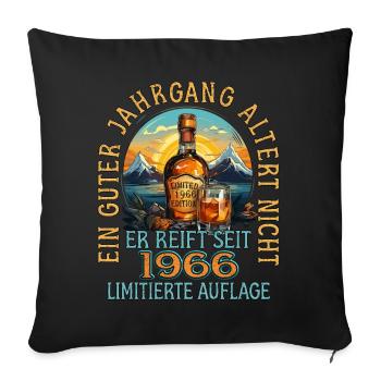 57. Geburtstag 1966 57er Guter Jahrgang Whisky - Sofakissenbezug 45 x 45 cm - Schwarz - Vorne