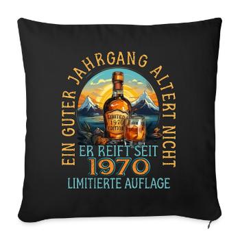 53. Geburtstag 1970 53er Guter Jahrgang Whisky - Sofakissenbezug 45 x 45 cm - Schwarz - Vorne