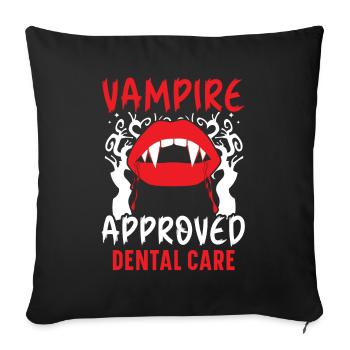 Soins dentaires adaptés aux vampires. - Housse de coussin décorative 45 x 45 cm - noir - Devant