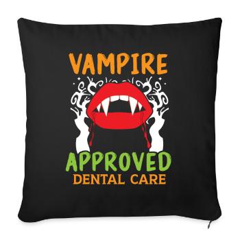 Soins dentaires certifiés Vampire. - Housse de coussin décorative 45 x 45 cm - noir - Devant