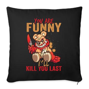 Horror Clown Horror Film Festival + Halloween - Sofa pillowcase 17,3'' x 17,3'' (45 x 45 cm) - black - Front