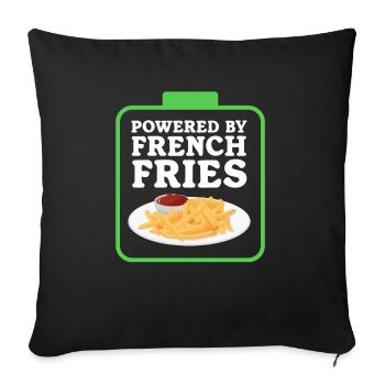 Pommes Frites Fast Food Fritten Fastfood Geschenk - Sofakissenbezug 45 x 45 cm - Schwarz - Vorne