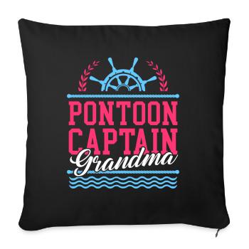 Pontoon Captain Grandma Pontoon Pontoon Boat Gift - Sofa pillowcase 17,3'' x 17,3'' (45 x 45 cm) - black - Front