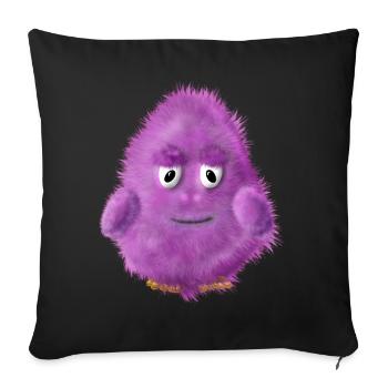 Cute little pink cuddly monster - Sofa pillowcase 17,3'' x 17,3'' (45 x 45 cm) - black - Front