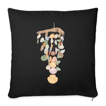 Sac de coquillage Bivalvia Shell Hunter Seashell - Housse de coussin décorative 45 x 45 cm - noir - Devant