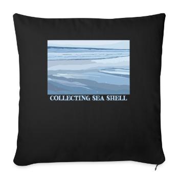 Collecte de coquillages Bivalvia Coquillages Coquillages - Housse de coussin décorative 45 x 45 cm - noir - Devant