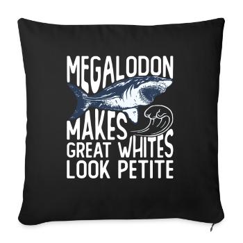 Megalodon rend les grands requins blancs délicats - Housse de coussin décorative 45 x 45 cm - noir - Devant