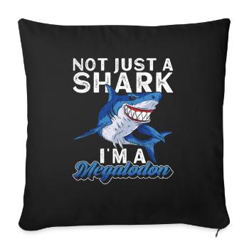 Pas seulement un requin, je suis un mégalodon - Housse de coussin décorative 45 x 45 cm - noir - Devant