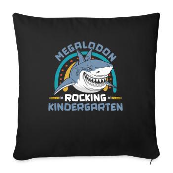 Megalodon Rocking Kindergarten - Megalodon Shark - Sofa pillowcase 17,3'' x 17,3'' (45 x 45 cm) - black - Front
