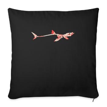 Megalodon Skeleton - Megalodon Halloween Shark - Sofa pillowcase 17,3'' x 17,3'' (45 x 45 cm) - black - Front