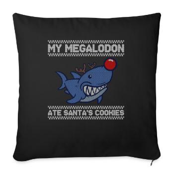 Mon mégalodon a mangé les biscuits - Housse de coussin décorative 45 x 45 cm - noir - Devant