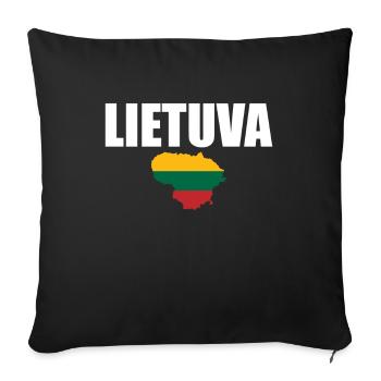 Lietuva Carte Lituanie Drapeau lituanien Lituaniens - Housse de coussin décorative 45 x 45 cm - noir - Devant