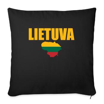 Lietuva Map Lithuania Lithuanian Flag Lithuanians - Sofa pillowcase 17,3'' x 17,3'' (45 x 45 cm) - black - Front