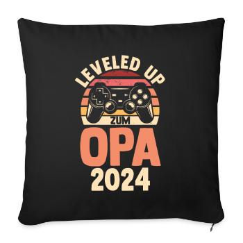 Werdender Opa 2035 - Sofakissenbezug 45 x 45 cm - Schwarz - Vorne