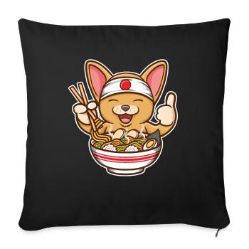 Ramen Dog Bowl Miso Shoyu Lover Tonkotsu Ramen - Sofa pillowcase 17,3'' x 17,3'' (45 x 45 cm) - black - Front