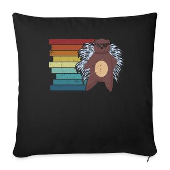 Retro Spiked Animal North American Hystricidae - Sofa pillowcase 17,3'' x 17,3'' (45 x 45 cm) - black - Front