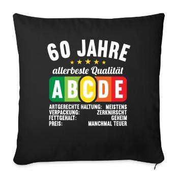 Lebensmittelampel Score 60 Jahre 60 Geburtstag - Sofakissenbezug 45 x 45 cm - Schwarz - Vorne