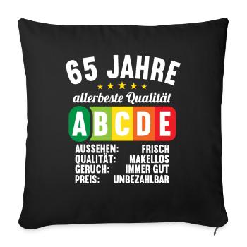 Lebensmittelampel Score 65 Jahre 65 Geburtstag - Sofakissenbezug 45 x 45 cm - Schwarz - Vorne