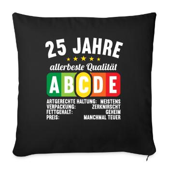 Lebensmittelampel Score 25 Jahre 25 Geburtstag - Sofakissenbezug 45 x 45 cm - Schwarz - Vorne
