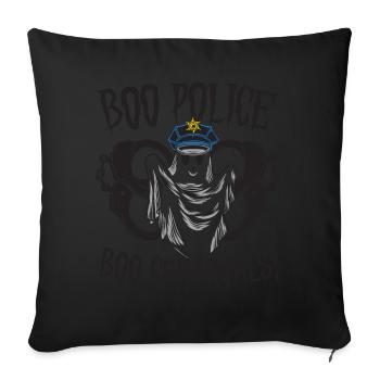 Buh Polizei, Buh Kriminelle! Polizist Halloween - Sofakissenbezug 45 x 45 cm - Schwarz - Vorne