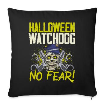 Halloween watchdog, fear not! Policeman Halloween - Sofa pillowcase 17,3'' x 17,3'' (45 x 45 cm) - black - Front
